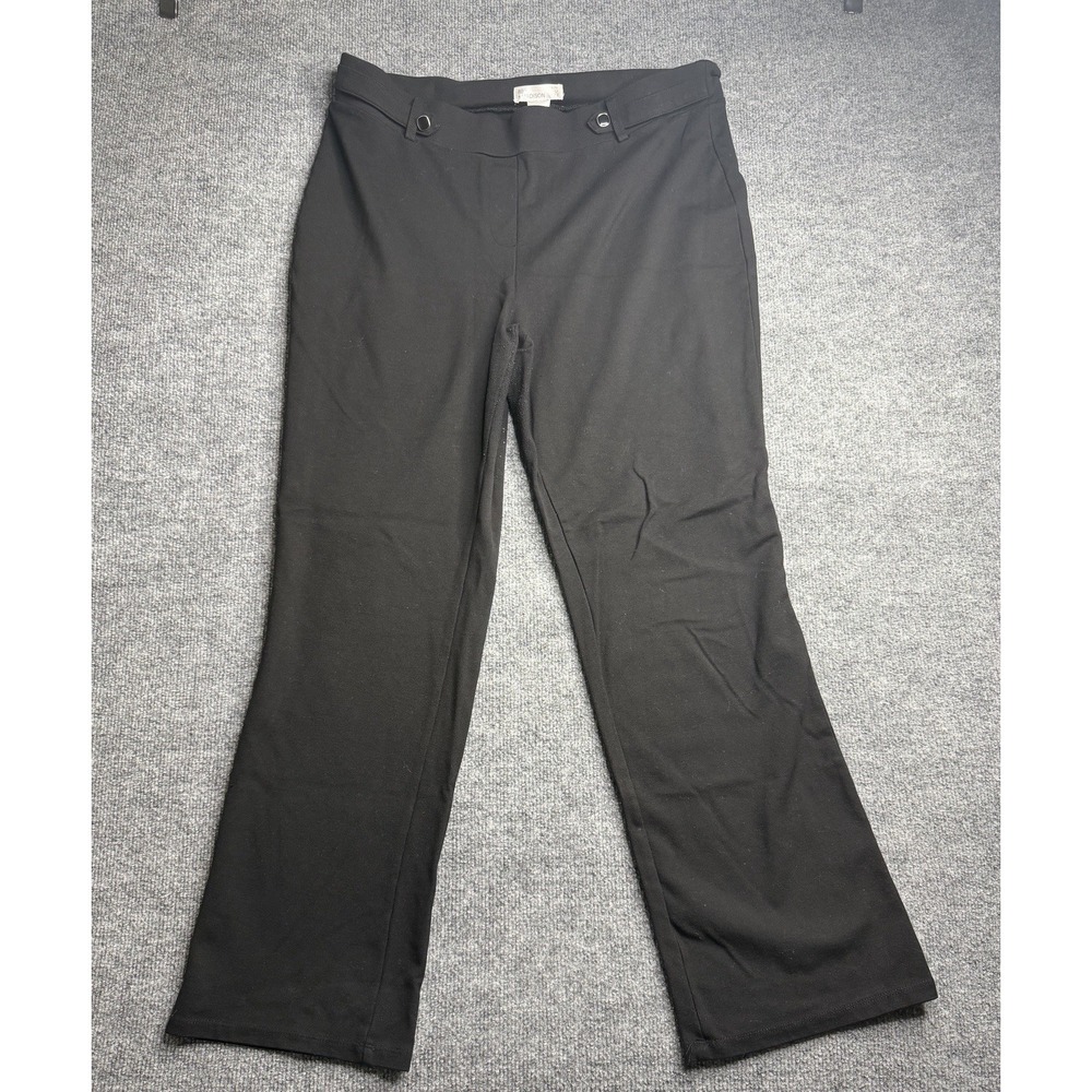 89th + Madison Women's Black Pull-On Ankle Pants Size XL Stretch Career Pants